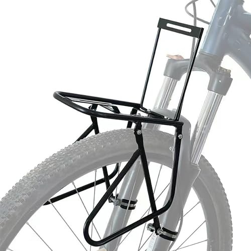 WLDOCA Porte-Bagages Avant de Vélo avec Écrou de Verrouillage, Charge 20 kg, Étagère à Bagages, Panier pour Excursions et Camping, Noir