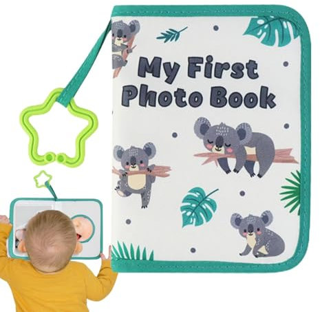 Erstes Fotoalbum, Cartoon Koala Mädchen Fotoalbum, Fotobuch aus weichem Stoff, das erste Jahr, ein Muss für frischgebackene Eltern, Geschenk zum ersten Geburtstag