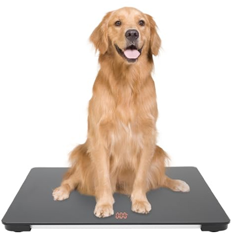 Multifunktionale Digitale Tierwaage LCD Bodenwaage Tierwaage Veterinärwaage Große Hundewaage bis 100 kg Auch für Katzen und Kleintiere