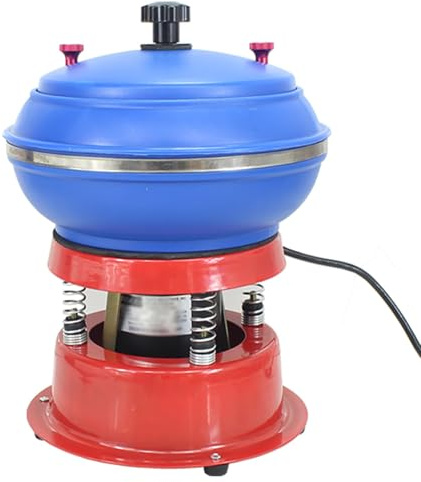 Macchine lucidatrici,Buratto vibrante,110V-220V lucidatrice a manicotto,lucidatrice a vibrazione a buratto,lucidatrice da banco per la lucidatura pour pièces métalliques, artisanat en jade(Small)