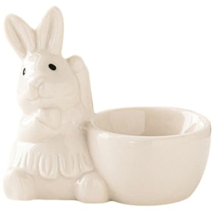 Asudaro Coquetier Lapin - Porte-Coquetier en Céramique pour Lapin Pâques Support pour œU.S en Céramique Décoration pour Maison Ustensiles Cuisine Support pour œU.S Lapin Pâques