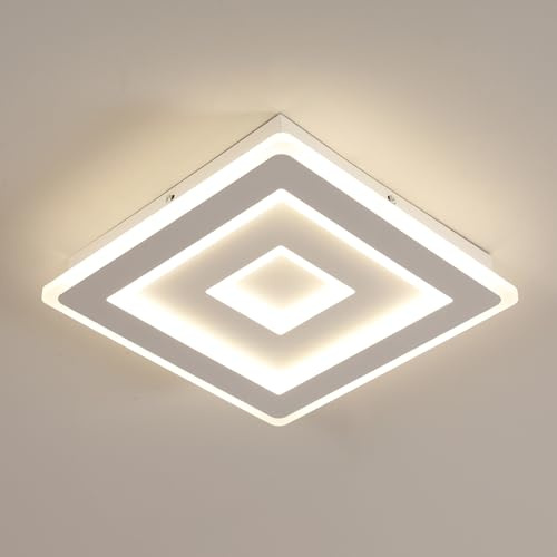 Comely Lámpara de Techo LED Cuadrada 36 W – 28 cm – Luz Natural 4500 K – Diseño Moderno Blanco para Dormitorio, Cocina y Salón