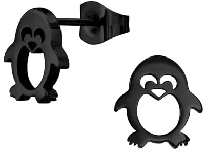 Monkimau Pinguin Kinder Ohrringe Chirurgenstahl | Edelstahl Hypoallergen Kinderohrringe | Mädchen Schmuck Geschenk Geschenkidee