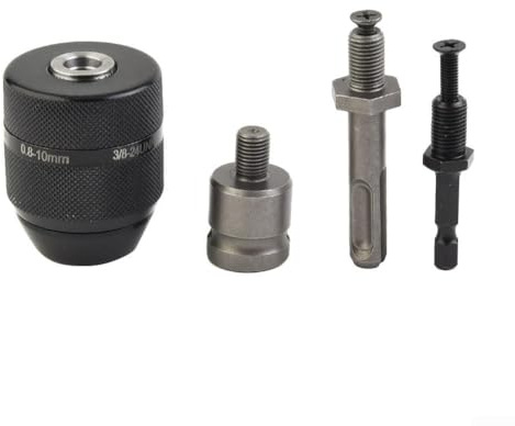 Suitable For Metal Drill Chuck Set 0.8-10mm Keyless 3/8-24UNF Rotary Hammer Power Tools With Quick Change Adapter