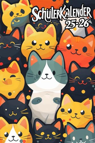 Schülerkalender 2025-2026: Katze | Hausaufgabenplan, Schulplan für Grund- und Sekundarschüler | Schülerplan für das neue Jahr 2025-2026 | A5.