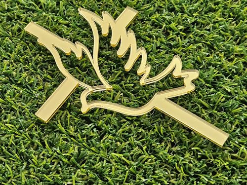 Acrylic Cross with Dove Baptism Cake Toppers,Christening Cake Toppers,Crossing Cupcake Toppers,Cross Cake Decoration for Birthday Baby Shower!!!! (Gold Mirror Acryl)
