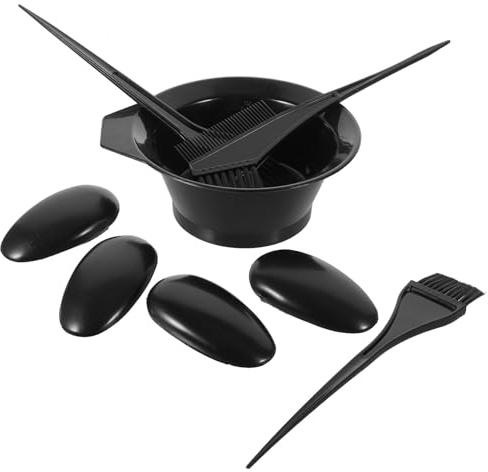 OFFIGAM Kit Coloration Cheveux 5 Pièces Taille Standard Noir Pour Soins Capillaires Professionnels à Domicile Bol Mélangeur Et Peigne Séparateur, Utilisation Salon Et Kératine