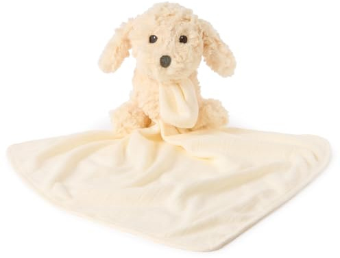 GUND Baby Muttsy Plush Lovey, Stuffed Puppy with Baby Blanket, Stuffed Animal Sensory Toy, Cream, 14”
