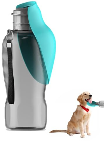PIWOSGOL 800ML Bebedero Perro Portatil Botella Agua Perro 2 in1 Botella Perros Agua para Perros con Cuenco Plegable para Llevar para Senderismo, Camping, Actividades al Aire Libre