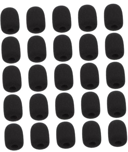 VANZACK 25pcs Clip Microphone Windproof Cover Microphone Protection Cover for Neckline Mic for Live Streaming
