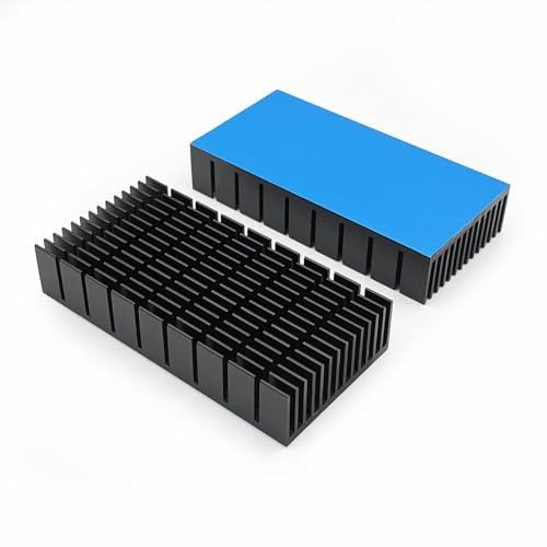 Awxlumv 2pcs 50mm Heatsink Kit 100x50x20 mm with Thermal Conductive Adhesive Tape for Cooler PC NVME SSD GPU Mini PC Router Amplifier Cooling