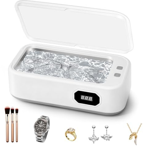 AOOTE Ultrasonic Cleaner Machine, 640ML Sonic Jewellery Cleaner Machine, 49KHz Professional Sonic Cleaners with 5 Digital Timer, Ultrasonic Cleane 360° Cleaning for Glasses,Jewellery,Dentures,Ring