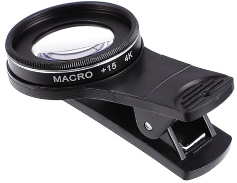 DECOMELODY Obiettivo Macro per Fotocamera Telefono Cellulare 15X 37Mm Lente Macro Singola Anello Antiscivolo per Foto Ravvicinate Nitide e Alta Definizione 4K per Smartphone