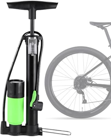 Manueller Reifenfüller – Handpumpe, kompatibel mit 160 PSI, tragbar, mit integriertem Manometer | leichtes manuelles Aufpumpwerkzeug, geeignet für Fahrräder, Motorräder und Fahrzeuge | vielseitig