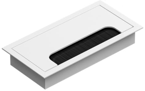 Helilyco Metal Desk Cable Grommet Hole Cover, 160x80mm Aluminum Cable Management Organizer Office and Home Desks, Silver