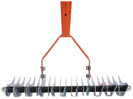 Aolidsive 134 cm Verstellbarer Reetrechen mit 3 Abschnitten, Stangendesign, Vielseitiges Gartengerät mit Abnehmbarem Graspflege-Rechenkopf mit Breitem Kopf Zum Vertikutieren, Düngen,