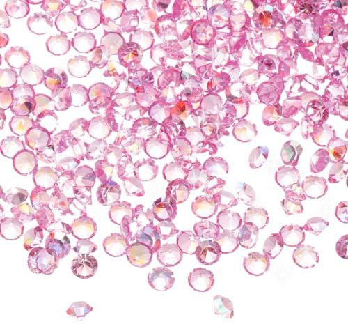 QUARKZMAN 16800 Pcs Diamantes Falsos Boda para Mesa Confeti Diamante 3mm Mini Cristales Acrílicos Diamantes Falsos Rhinestones para Decoración Centro Mesa Relleno Vasos Cuentas (Rojo Rosa)