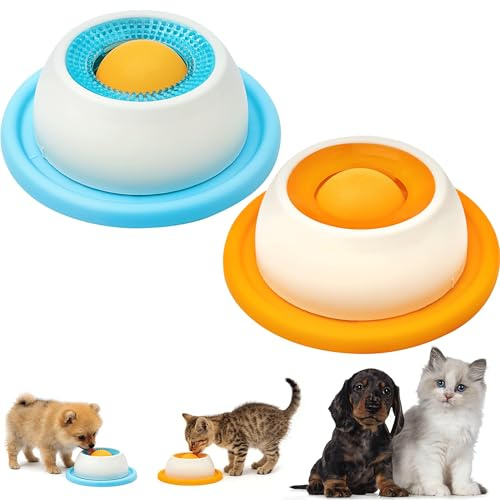GEVECORI Schleckball Perro Juguete para lamer Perro Perro Esfera, Alfombrilla para lamer con ventosas, pelota de fuga pequeña para comida húmeda para cachorros y gatos aburridos (2 unidades)