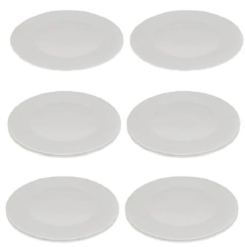 Set di 6 Piatti Pizza 33 cm in Vetro Opale Temperato Sottopiatto Universale ad Alta Resistenza Bianco Lavabili in Lavastoviglie Uso Casa e Professionale HORECA