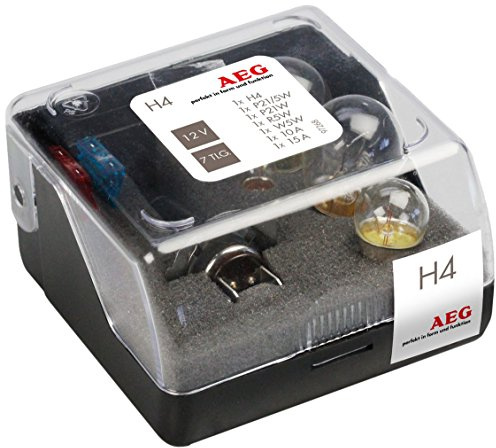 AEG Automotive 97268 Ersatzlampenbox H4, Inklisiv Sicherungen, 7-Teilig
