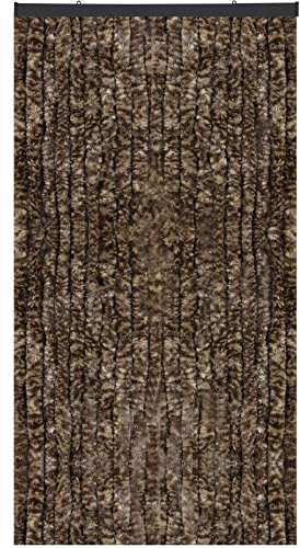 Arsvita Flauschvorhang, Chenille Vorhang, Insektenschutz für den Sommer Extrabreit, Auswahl: 140x220 Meliert beige - braun