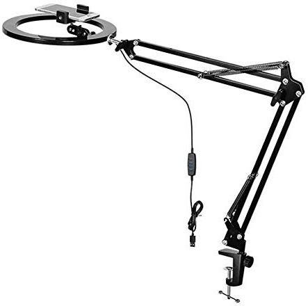 Luz de Anillo,10in Fill Light Aro de Luz LED Regulable Support,3 Modos de Luz,para Selfie Maquillaje Transmisión Vivo y Video Cámara Soporte Teléfono Móvil,3000-6000k