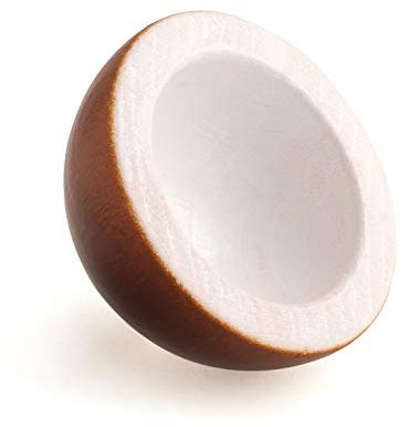 Erzi 11210 Kokosnuss, halb aus Holz, Kaufladenartikel für Kinder, Rollenspiele