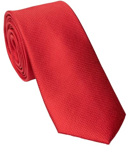Michelsons of London Cravate en soie unie, rouge, Taille unique