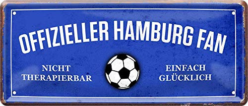 schilderkreis24 - Blechschilder OFFIZIELLER Hamburg Fan Metallschild für Fußball Begeisterte Deko Artikel Schild Geschenkidee 28x12 cm