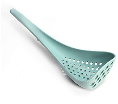 sararui Nylon Colander Non-Stick Pot Fácil de Limpiar con Resistencia al Calor Utensilios de Cocina de Mango Largo para Mezclar La Cuchara de colador de Prensa de Lodo de filtrado de cocción