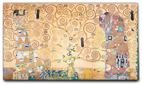 Giallobus - Gemälde - Gustav Klimt - Der Baum des Lebens - Leinwand mit Standardrahmen - 100x60 - Bereit zum Aufhängen - Moderne Gemälde für zu Hause