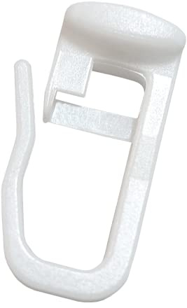 Gancio pieghevole per tenda con testa piatta, 11 x 9 mm, in plastica, bianco (200 pezzi)