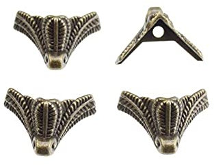 JSLTXDY Eckschutz Aus Metall 4Pcs Goldene Schmuck Geschenkbox Holzetui Dekorative Füße Beineckenschutz 19X24Mm-Bronze