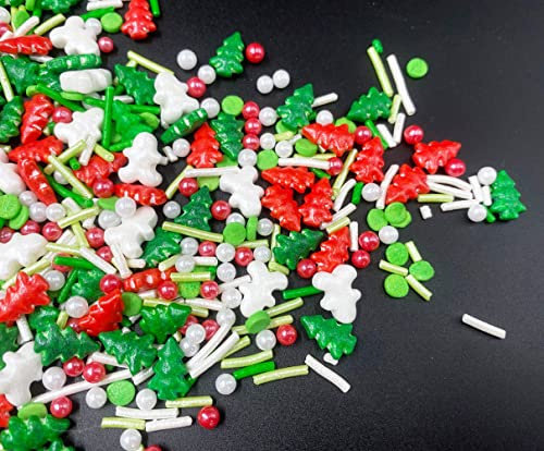 Décorations de sucre en forme d'arbre de Noël et de bonhomme de neige, pour gâteaux et cupcakes, mélange festif pour pâtisseries, biscuits et beignets, décoration de gâteau et de cupcake (sapin de