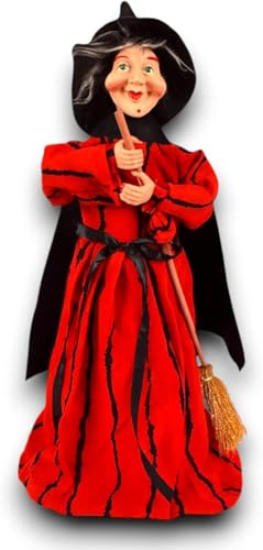 KORAT Befana Porta Dolciumi in Resina 40 cm Statuina Artigianale con Abito Colorato Decorazione Natalizia e dell’Epifania per Casa, Camino Idea Regalo per la Calza (Befana 40 cm - con Cofanetto)
