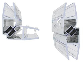 WITEN&NOCK Magnetduschdichtung für Duschtüren 90 Grad (1 Set) Länge 185 cm Magnetdichtung Ersatzdichtung für Glasstärke 5 mm 6 mm