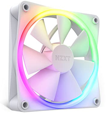 NZXT F120 RGB Fans - RF-R12TF-W1 - Advanced RGB Lighting Customization - Whisper Quiet Cooling - Triple (RGB Fan & Controller Included) - 120mm Fan - White
