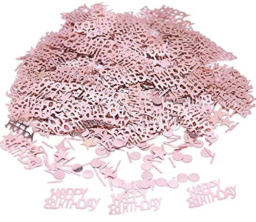VIKY Konfetti Rosegold Tischdeko Geburtstag, ca. 500 Stk Konfetti Geburtstag, Streudeko Geburtstags, Happy Birthday Deko, Geburtstagsdeko Tisch Frau Mann, Glitzer Confetti,Luftschlangen Geburtstage