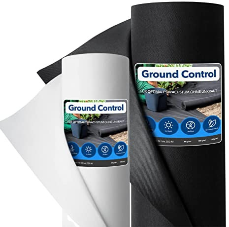 casa pura Rotolo di tessuto non tessuto per erbacce, 1x20m = 20m², da giardino, contro le erbacce, permeabile all'aria e all'acqua, resistente agli strappi, spessore 0,34mm, 150g/m², al metro, bianco