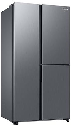 Samsung Side-by-Side-Kühlschrank mit Gefrierfach, 178 cm, 645 l Gesamtvolumen, 242 l Gefrierteil, AI Energy Mode, Inneres Beverage Center, Frischwasseranschluss, Edelstahl-Look, RH6ACG892DS9EG