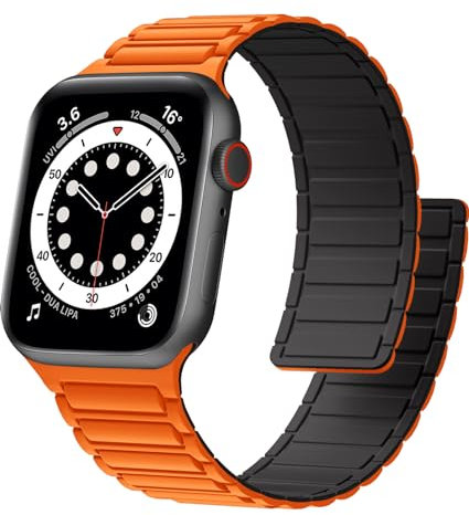 CeMiKa Magnetische Band kompatibel mit Apple Watch Armband 44mm 49mm 45mm 46mm 42mm, Starke Silikon Magnetische Sport Loop Ersatzbänder für iWatch Ultra 2/Ultra Series 10 9 8 7 SE 6 5 4 3 2 1