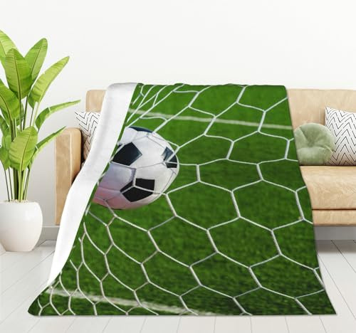 HGOD DESIGNS Fußball-Netz-Decke, weich, bequem, für Sofa, Stuhl, Bett, Büro, 100 x 130 cm