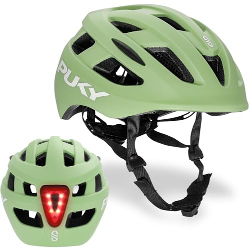 PUKY Helmet | Kinder Fahrradhelm S: 48-55 cm/M: 54-58cm | Leichtgewicht 220g | Maximaler Schutz & Belüftung | 360° Sichtbarkeit durch Licht-Modul | Kinderhelm für Sicherheit und Komfort | Helm Kinder