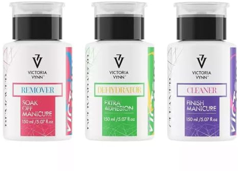 VICTORIA VYNN Kit – extra limtorkare, nagelrengöringsmedel, UV-hybrid LED & soak off manikyr borttagning, 150 ml vardera - nagelrengörare, UV-gelborttagare