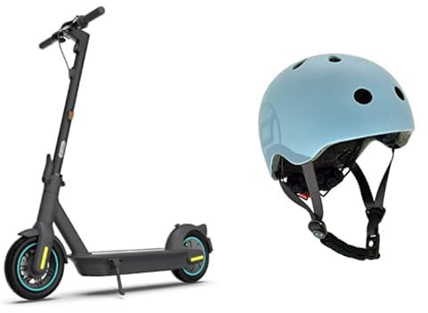 Segway-Ninebot MAX G30D II, E Scooter mit Straßenzulassung für Erwachsene, max. 20 km/h Geschwindigkeit, 65 km Reichweite, Lange Reichweite & Scoot & Ride Kinder Fahrradhelm, Steel, 51 bis 55cm