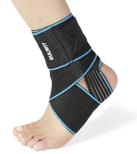 EULANT Ankle Support Strap, Ankle Bandage Support, Adjustable Ankle Guard, Ankle Wrap Foot Bandage with Antislip Silicone Stripes,for All Outdoor Sports,1pc