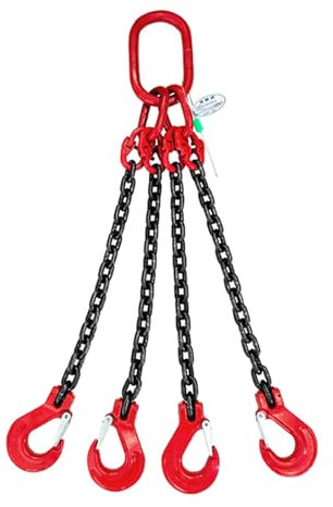 Anschlagkette 3 Tonnen 4-Bein-Kettengehänge, Hebeketten Mit 4 Sicherheitshaken Für Motorhebezeuge, Hausrenovierung/Baustelle Alloy Steel Slings Heben (Size : 0.5m/1.6ft)