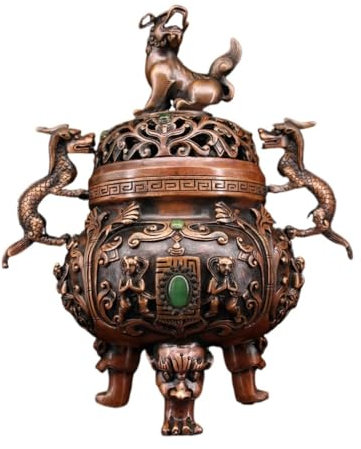 Räucherkegelhalter Handgefertigter Weihrauchbrenner aus antikem Kupfer, Heimbüro-Dekoration, handwerkliche Ornamente Weihrauch Wasserfall