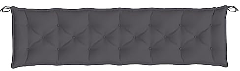 Gecheer Gartenbank-Auflage, 200x50x7 cm, Oxford-Gewebe mit Hohlfaserfüllung, wasserabweisend und atmungsaktiv, mit Befestigungsschnüren für Gartenbänke, Terrassenmöbel und Innenräume