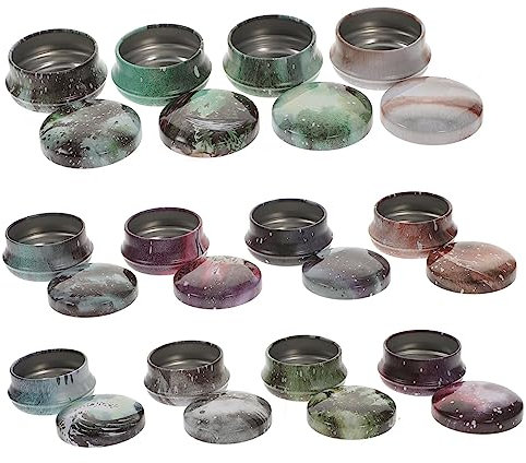 Gogogmee 12pcs Vintage Round Aromatherapy Candle Tins Decorative Wax Melt Containers for Candle Making Craft Supplies